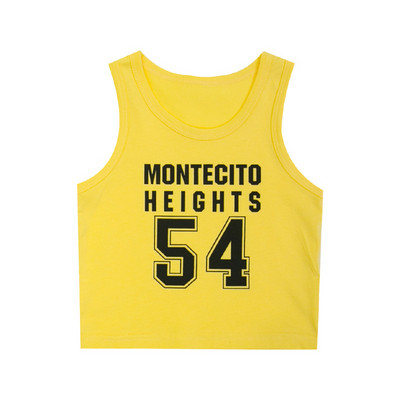 Sárga színű, feliratos gyerekcipő - fiúknak