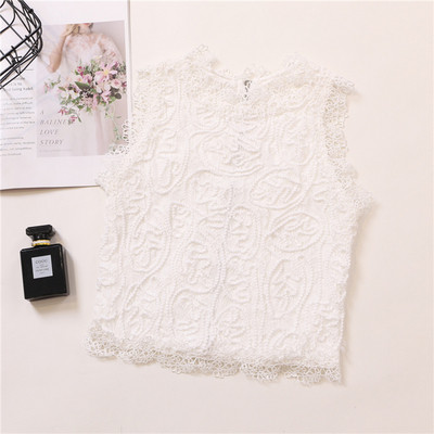 Maieu elegant de damă, cu dantelă, în alb și negru