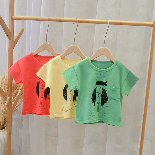 Gyermek póló fiúknak három színben zsebbel és rátéttel