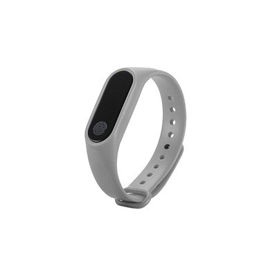 Фитнес гривна със силиконова каишка модел M2 в сив цвят