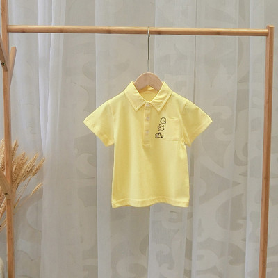 Tricou pentru copii pentru baieti in doua culori cu aplicatie si nasturi