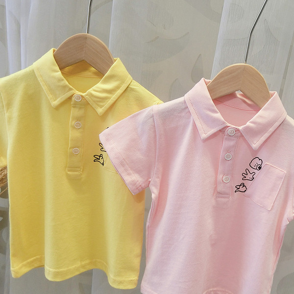 Tricou pentru copii pentru baieti in doua culori cu aplicatie si nasturi