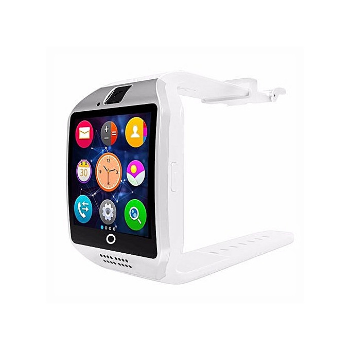 Smart μοντέλο ρολογιού Q18 με υποδοχή κάρτας και κάρτας SIM σε λευκό χρώμα με λουράκι  σιλικόνης