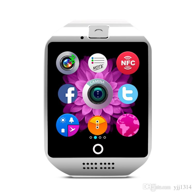 Smart μοντέλο ρολογιού Q18 με υποδοχή κάρτας και κάρτας SIM σε λευκό χρώμα με λουράκι  σιλικόνης