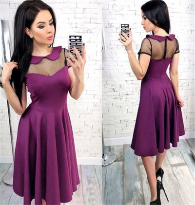 Rochie moderna de dama cu tul in patru culori