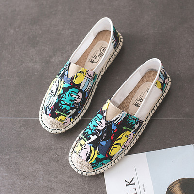 Mindennapi női színes textil espadrillek különböző színekben