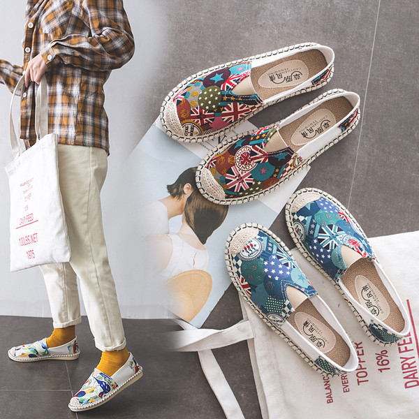 Mindennapi női színes textil espadrillek különböző színekben