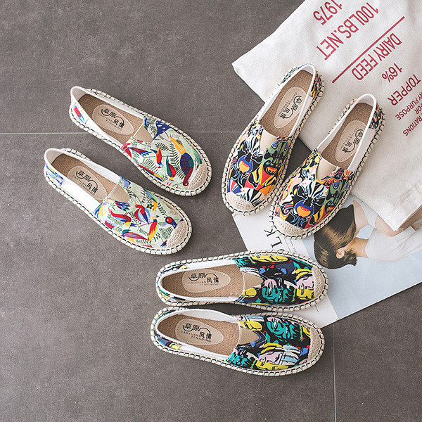 Mindennapi női színes textil espadrillek különböző színekben