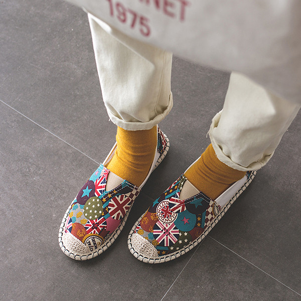 Mindennapi női színes textil espadrillek különböző színekben