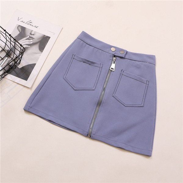 Γυναικεία φούστα  λευκό, μαύρο και μπλε χρώμα