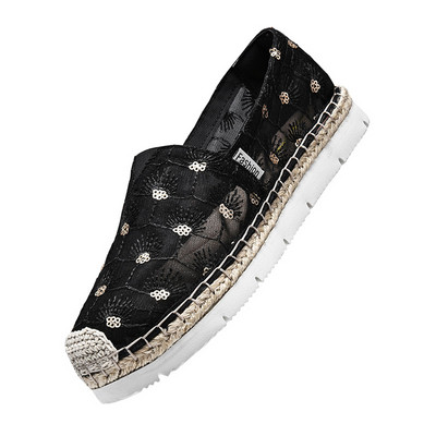 Csipke espadrillák fehér és fekete színben