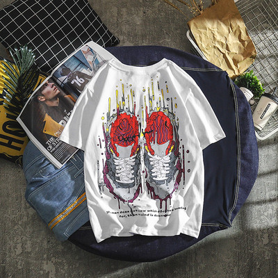 Modern férfi póló három színben feliratokkal és rátéttel