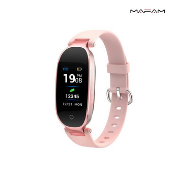 Κομψό smart ρολόι με μοντέλο δερμάτινη αλυσίδα S3 - ροζ χρώμα