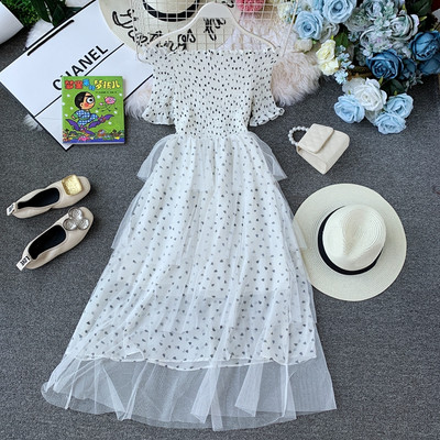 Μοντέρνο γυναικείο αμάνικο φόρεμα με τούλι σε τρία χρώματα