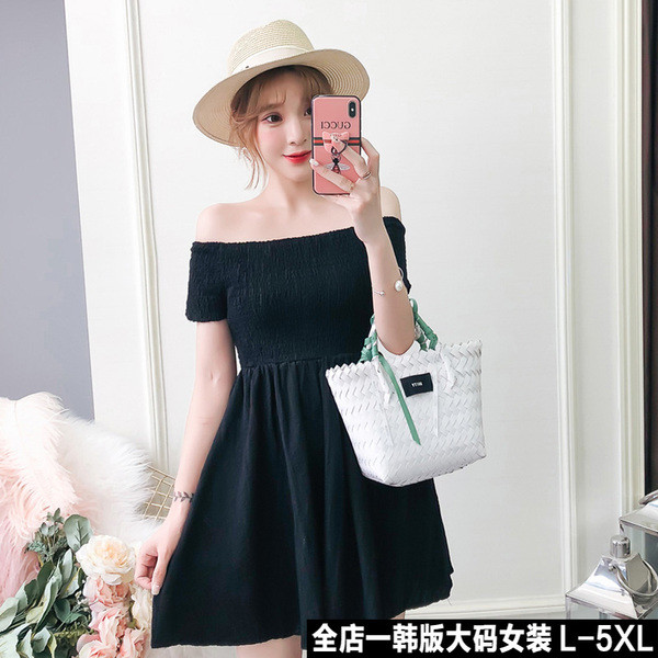 Rochie modernă de damă cu mâneci scurte de culoare neagră