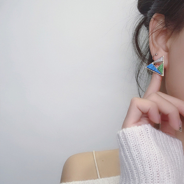 Modern női fülbevaló két színben