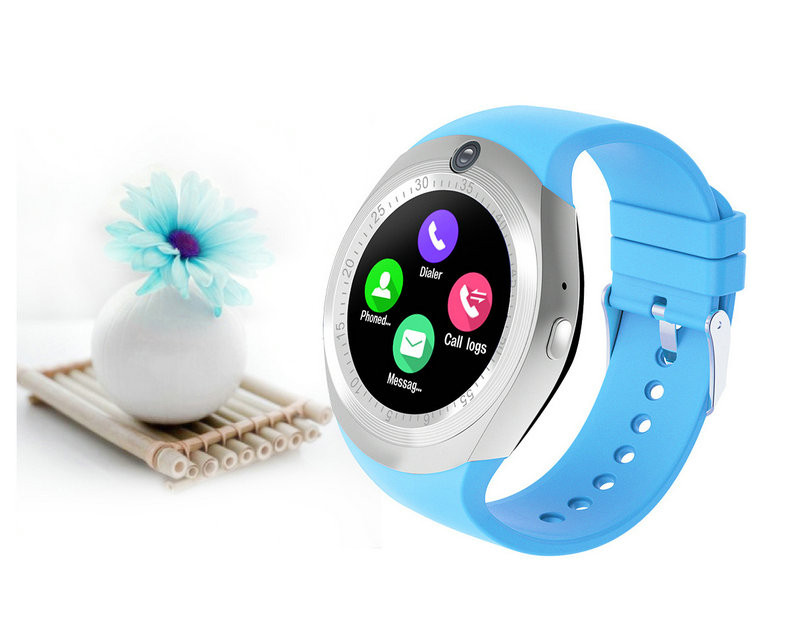 Okosóra kék színű szilikon szíjjal - Y1 modell