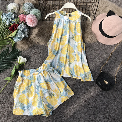 Μοντέρνο γυναικείο σετ με διακοσμητικό μοτίβο από 2 τεμάχια