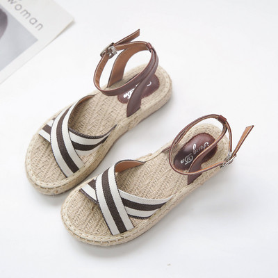 Καθημερινά γυναικεία σανδάλια από ύφαζμα και οικολογικό δέρμα