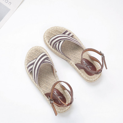 Καθημερινά γυναικεία σανδάλια από ύφαζμα και οικολογικό δέρμα