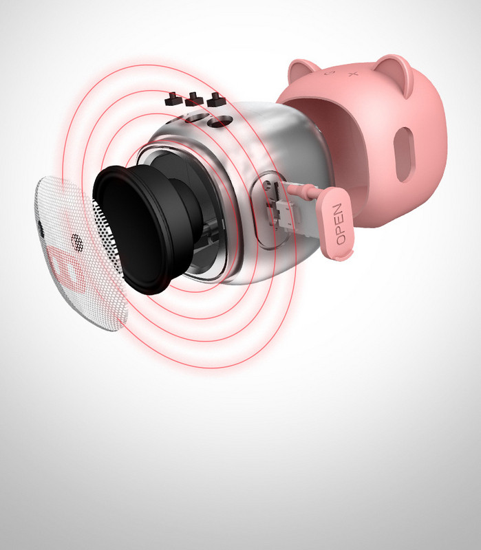 Преносима bluetooth колонка D10 с USB порт и слот за TF/SD card - розов цвят