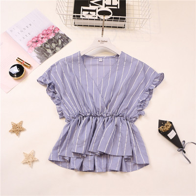 Σύγχρονη γυναικεία μπλούζα με λωρίδα V σε τρία χρώματα