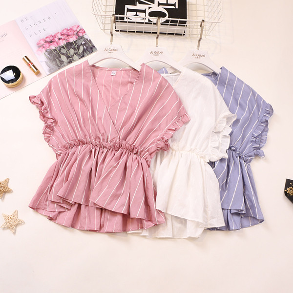 Σύγχρονη γυναικεία μπλούζα με λωρίδα V σε τρία χρώματα