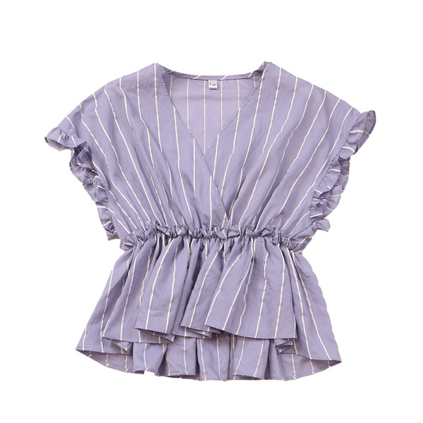 Σύγχρονη γυναικεία μπλούζα με λωρίδα V σε τρία χρώματα