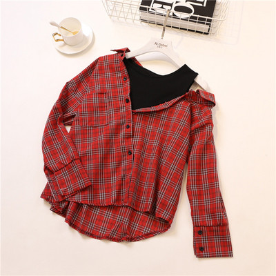 Дамска риза  с дълъг  ръкав  от две части в няколко цвята