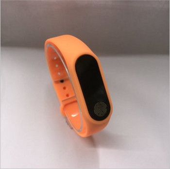 Силиконова каишка за фитнес гривни модел M2 - оранжев цвят