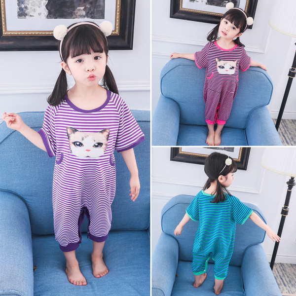 Gyermek pizsama három színben lányoknak való alkalmazással