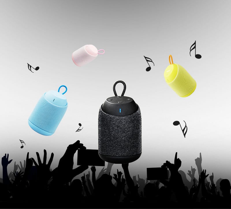 Hordozható bluetooth hangszóró D61 AUX és USB porttal - kék színben