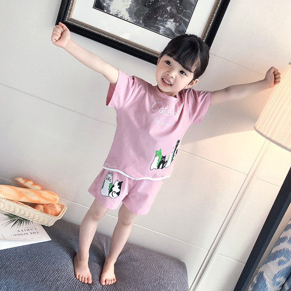 Gyerek pizsama lányoknak kék és rózsaszín színben