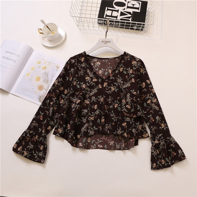 Stílusos női ing V-nyakú és hosszú ujjú