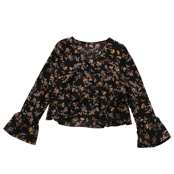 Stílusos női ing V-nyakú és hosszú ujjú