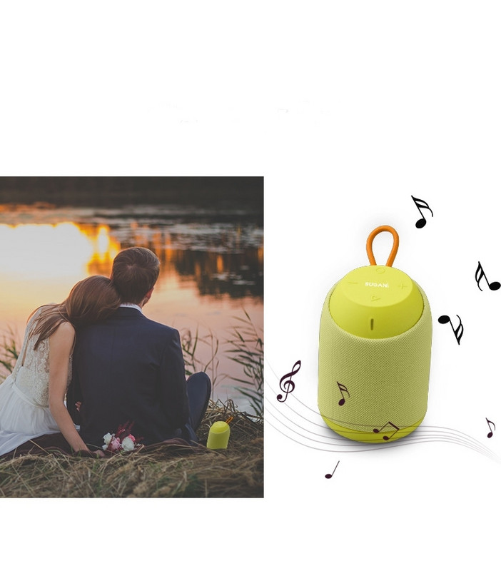 Преносима bluetooth колонка D61 с AUX и USB порт  - жълт цвят