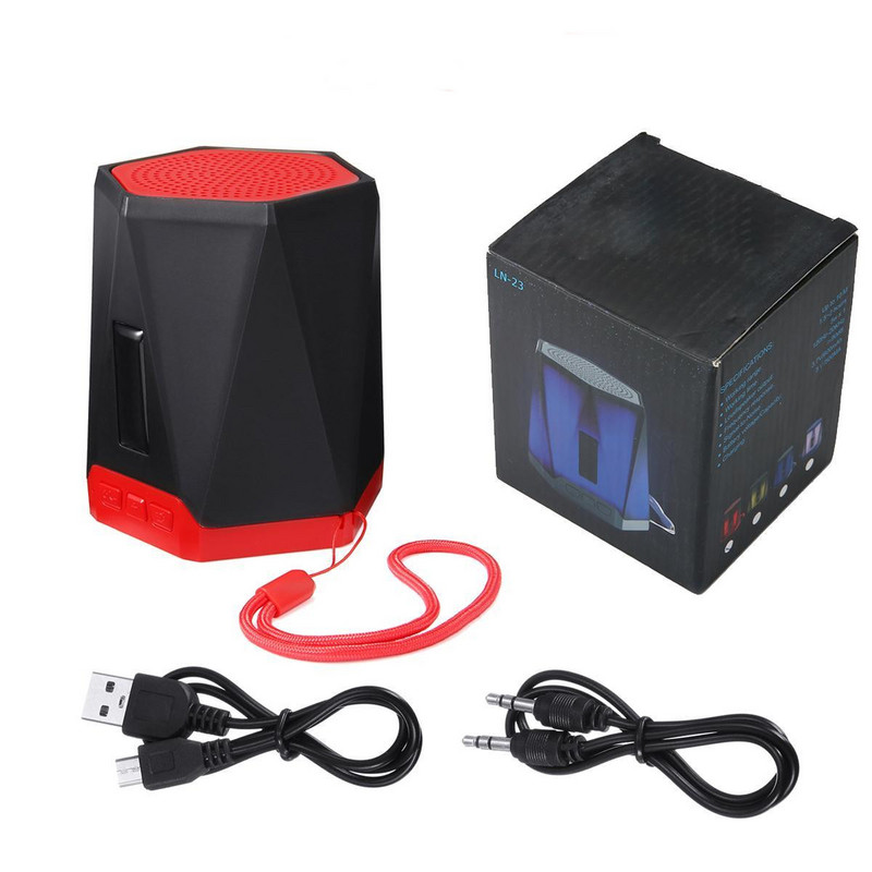 Hordozható bluetooth hangszóró LN-23 USB porttal és TF / SD kártyanyílással - piros színű
