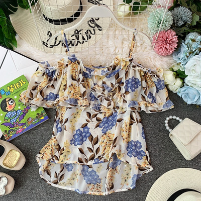 Σύγχρονη κυρία μπλούζα με floral μοτίβο σε τέσσερα χρώματα