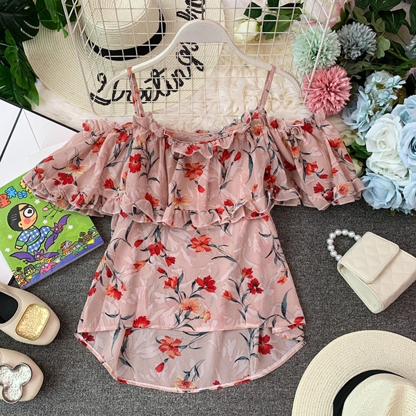 Σύγχρονη κυρία μπλούζα με floral μοτίβο  σε τέσσερα χρώματα