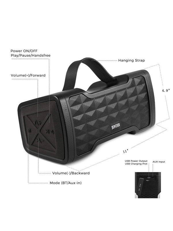 Преносима bluetooth колонка M91 с AUX и USB порт и слот за TF/SD card - черен цвят