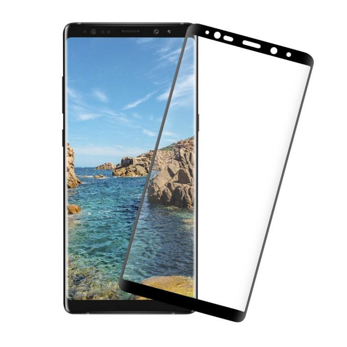 Üvegvédő a Note 8-hoz - Teljesen ragasztott fekete