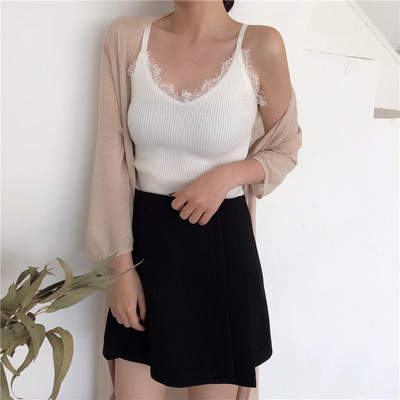 Top de damă cu dantelă la spate în mai multe culori