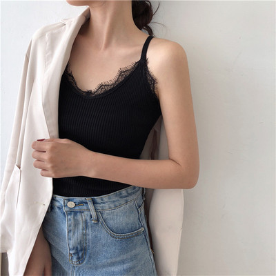 Top de damă cu dantelă la spate în mai multe culori