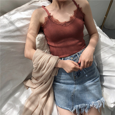 Top de damă cu dantelă la spate în mai multe culori