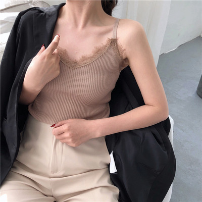 Top de damă cu dantelă la spate în mai multe culori