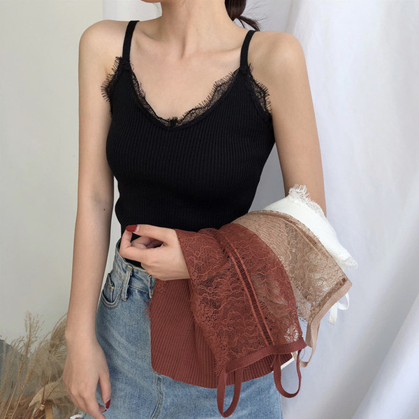 Top de damă cu dantelă la spate în mai multe culori