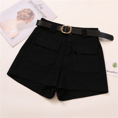 Стилен дамски панталон с джобове и колан в няколко цвята