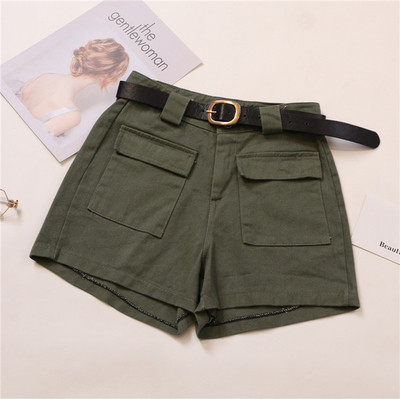 Стилен дамски панталон с джобове и колан в няколко цвята