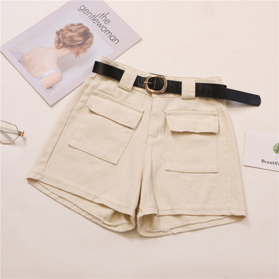 Стилен дамски панталон с джобове и колан в няколко цвята