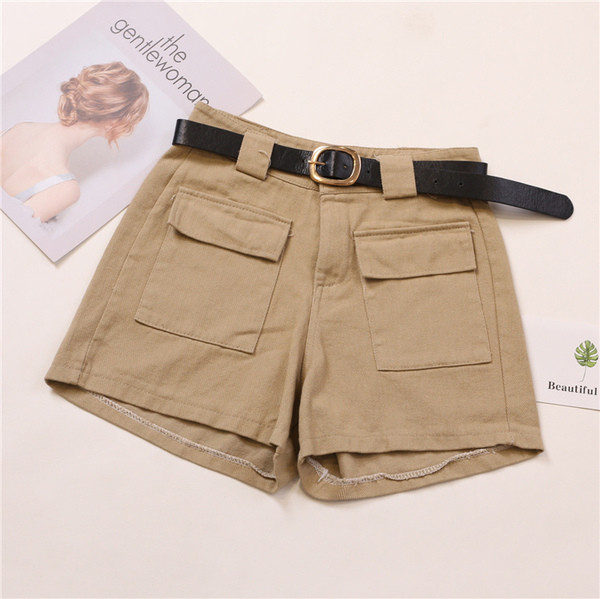 Стилен дамски панталон с джобове и колан в няколко цвята